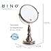 BINO 'The Scholar' 7.5-Inch Double-Sided Mirror with 5x Magnification, Satin Nickel