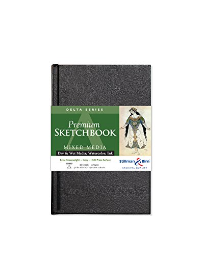 Stillman & Birn Delta Hardbound Sketchbook, Heavyweight 180lb, Ivory White, 26 Sheets, 5.5x8.5