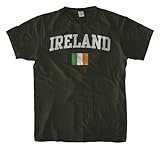 Ireland Irish T-Shirt, Dark Green ,M, Online Clothing Store