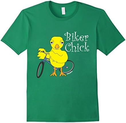 Men's Biker Chick Funny T Shirt With White Text Small Kelly Green