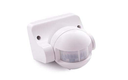 IR Bewegungsmelder mit Dämmerungssensor 12V weiß 140° Außen Sensor Infrarot 12m