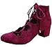 Breckelle's Women's Ghillie Self-Tie Cutout Block Heel Pump