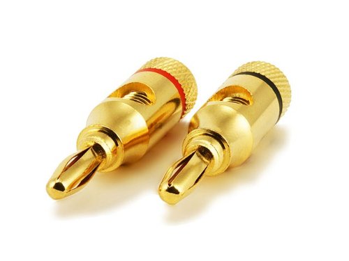 1 PAIR OF High-Quality Gold Plated Speaker Banana Plugs, Open Screw Type USAHC