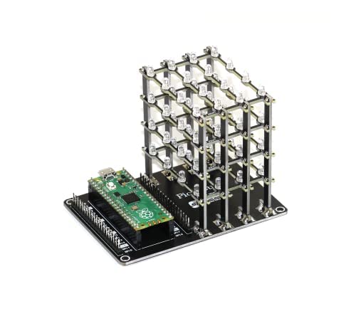 Pico Cube 4x4x4 64 LED Cube Kit for Raspberry Pi Pico (Unassembled, Green)