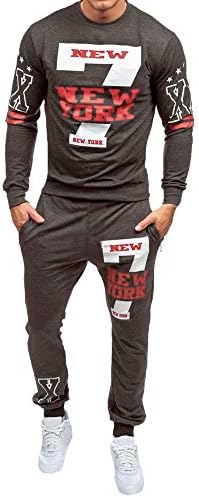 上下スウェット メンズ Florrita ランニングウェア 春 夏 秋服 おしゃれ New York 英字プリント ロングパンツ スウェットセットアップ 薄手 長袖 部屋着 丸首プルオーバー ダンス 25 Off トレーナー ルームウェア パーカー
