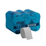 Compact Coreless 1-Ply Recycled Toilet Paper by GP PRO (Georgia-Pacific), 19374, 3000 Sheets Per Roll, 18 Rolls Per Case