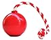 USA-K9: Cherry Bomb Treat Dispenser Tug a War Natural Rubber Fetch Dog Toy USA Made - Large - Red