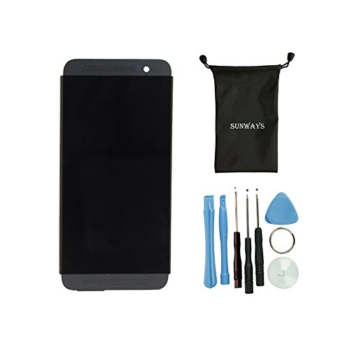 Sunways Black LCD Display Touch Digitizer Screen Glass Replacement For HTC One E8 With device opening tools