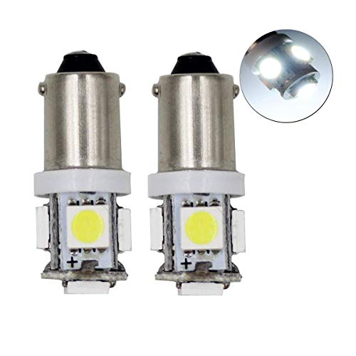 Yolu 2pcs LED Car Lights Bulbs BA9 BA9S 5SMD Super Bright White Turn Signal Light Bulbs 53 57 182 257