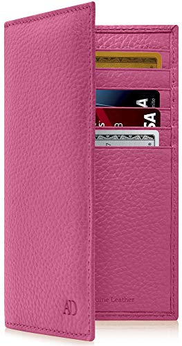 Genuine Leather Checkbook Cover For Women & Men - Checkbook Holder Check Book Covers For Duplicate Checks Card Wallet RFID - Thumbnail 2