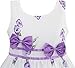 Sunny Fashion Girls Dress Purple Rose Flower Double Bow Tie Party 9-10
