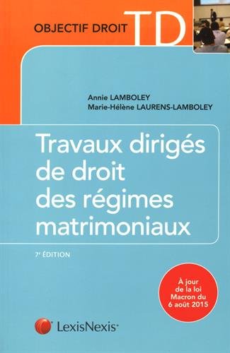 Travaux dirigés de droit des régimes matrimoniaux