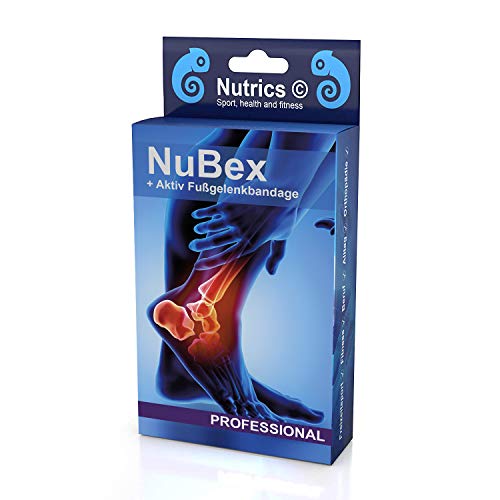 Nutrics-Aktiv-Fussbandage-Sprunggelenkbandage-Damen-und-Herren-Funktionspolster-und-Gurtsystem-L-Groesse