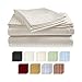 Crystal Trading 4-Piece Bed Sheet Set - Dobby Stripe - 100% Cotton Sateen - 400 Thread Count (Queen, Ivory)