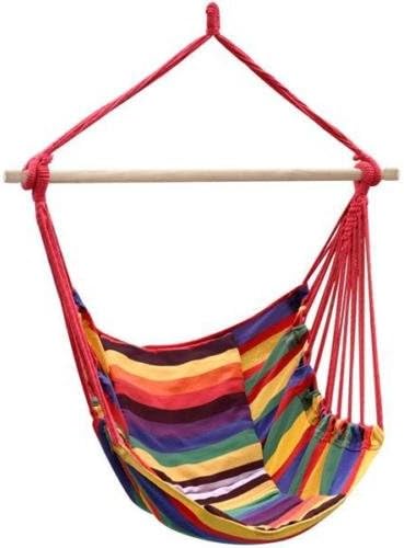 Chair Hammock Hanging Swing Porch Outdoor Rope Patio Seat Air Stand Polyester Large Caribbean Garden