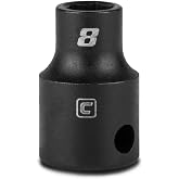 Capri Tools 8 mm Shallow Impact Socket, 3/8-Inch Drive, 6-Point, Metric