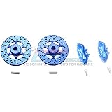Traxxas Ford GT 4-Tec 2.0 (83056-4) Upgrade Parts Aluminum Front Or Rear Brake Disk + Brake Caliper - 4Pc Set Blue