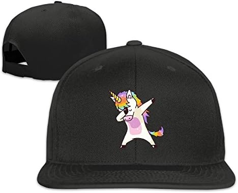 Dabbing Unicorn Unisex Fashion Snapback Hats,Adjustable Printed Hip Hop Flat Bill Baseball Cap