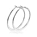 50mm Basketball Flattened Big Hoop Earrings Silver For Womens Nice Gift (silver)