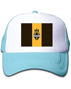 City Of Pittsburgh Flag Boy & Girl Grid Baseball Caps Adjustable sunshade Hat For Children