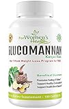 Glucomannan Capsules from Konjac Root Powder - Safe & Natural Way To Reduce Appetite & Cravings - Our Glucomannan Weight Loss Program Free - Fiber Supplement - 100 Pills Of 700 mgs - 2000 mg/serving