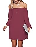 Just Quella Women's Off The Shoulder Loose Long Dress 8650 (L, Cameo Brown)