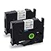 Markurlife Compatible Label Tape Replacement for Brother PTouch Label Maker Tape TZe-221 Black on White Laminated, 9mm 0.35 Inch, Compatible with PTouch Label Maker PT-D200 PT-D210 PTD600, 2-Pack