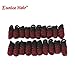 T1B Burgundy Eunice Hair Short Curly Saniya Curl Crochet Hair Crochet Braids Natural and Soft Bouncy Twist Hair 20 Strands/Pack 3 Packs/Lot For Women(10 inch saniya, ombre burgundy)