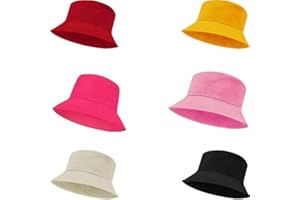 Lovgrin 6 Pcs Bucket Hats Bulk, Bucket Hat for Women Men Adult Summer Plain Fishing Bucket Cap Sublimation Hats Blank Beach F