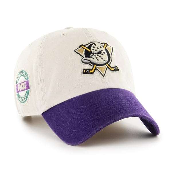 '47 Anaheim Ducks Mens Womens Sidestep Clean Up Adjustable Strapback Bone White Hat with Team Color Logo at Amazon