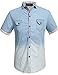 SSLR Mens Denim Shirts Casual Short Sleeve Button Up Shirts for Men (X-Large, Blue)