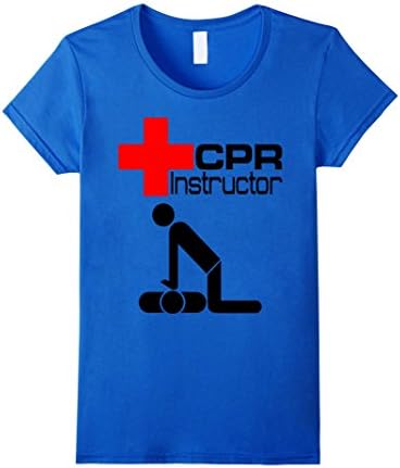 Women's CPR First Aid AED Instructor Teacher Trainer T-Shirt Large Royal Blue