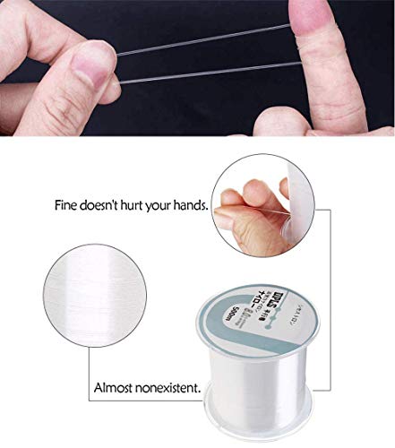 Angelschnur, 500 m, Nylon, 0,47 mm, transparent, monofile Angelschnur, starke Spannung, hohe Belastung, unsichtbare Nylonfaden, Schnur zum Aufhängen von Dekorationen und Schmuck – Bild 4