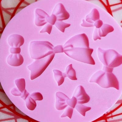 Efivs Arts EA89 8 Mini Bows Silicone Mould Fondant Sugar Bow Craft Molds for Valentine's Day gifts,DIY Cake Decorating 3.5"