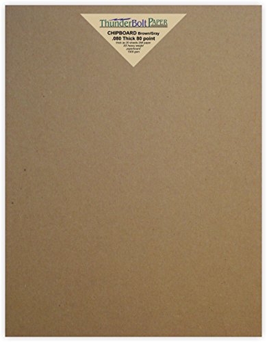 16 Sheets Brown Chipboard 80 Point Extra Thick 8.5 X 11 Inches Letter Size .080 Caliper XX Heavy Cardboard as Thick as 20 Sheets of Regular Paper