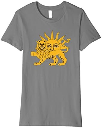 Womens "Golden" Lion &amp; Sun Emblem Premium T-Shirt (5 color options) Small Slate