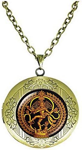 Golden Buddha vandalized The Dance Locket Necklace, Shiva Pendant, God Jewelry Hindu Spirit Buddhist amulets