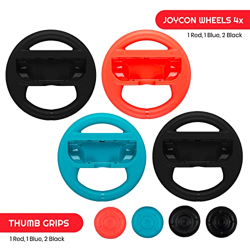 EVORETRO Switch Racing Wheel Controller Grip Compatible for Nintendo Switch Controller, Nintendo