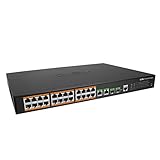 BV-Tech 26 Port PoE+ Managed Switch (24 PoE+ Ports | 2 Gigabit Ethernet / SFP Uplink) – 240W High Power – 802.3at / Hi-POE