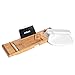 Milliard Spa Gift Set with Bath Caddy Tray, Bath Pillow and Overflow Drain Cover, Bathtub Gift Basket for Women and Men