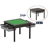 UTEX 2 in 1 Kids Construction Play Table with Storage Drawers and Built in Plate (Espresso with Grey Drwaer)