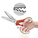 P.LOTOR 9.3 Inches Handled Professional Stainless Steel Dressmaking Sewing Craft Scissors, Pinking Shears (Serrated-Orange)