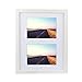 Alotpower 11x14 Wall Picture Frame Made to Display Two 5x7 inches Portrait Pictures-White Mat- Wall Mount Material Included