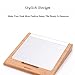SAMDI Wood Stand Holder, Bamboo platforms Tray for Apple Wireless Magic Trackpad, Touchpad Keyboard Bracket for Track Pad Accessories Wooden Holder（White）