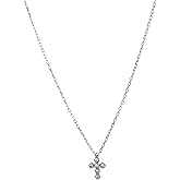 LINYUM Dainty Cross Necklace for Women Available in two finishes 925 Sterling Silver and 14K Gold Plated– Cubic Zirconia Christian Pendant – Minimalist Jewelry Gifts for Mom, Wife, Girlfriend