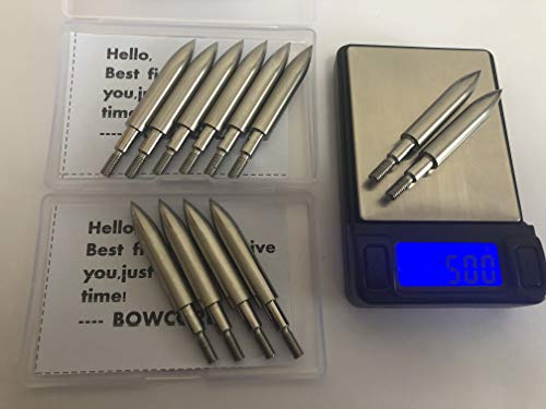 image for Bowcore Premium Stainless Steel Archery Target Field Points 5/16