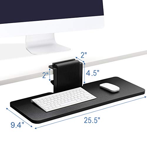 JENOSWEIN Clamp on Keyboard Tray Under Desk 26" Platform Fits Full Size