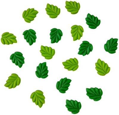 Tismait 20 Pcs Creative Decorative Thumbtacks Green Leaves Plastic Head Drawing Push Pins for Home Office Corkboard Bulletin Board