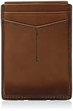 Fossil Men's Paul Leather Rfid Blocking Magnetic Card Case Wallet, Cognac, One Size