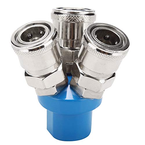 C Type 2 Way 3 Way Pneumatic Quick Fitting Air Hose Splitter Air Line Fittings Manifold Splitter Coupler Air Compressor Connector (Round 3 Way)